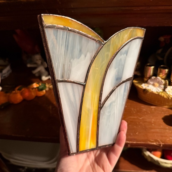 Elegant Stained Glass Art Piece or Vase - Picture 3 of 5